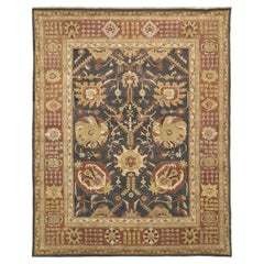 Luxury Traditional Hand-Knotted Tabriz Brown/Rust 10x14 Rug