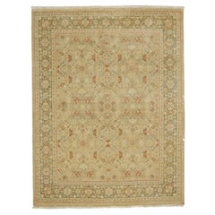 Luxury Traditional Hand-Knotted Tabriz Gold/Olive 10X14 Rug