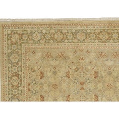 Luxuriöser traditioneller handgeknüpfter Tabriz-Teppich Gold/Olive 12x18