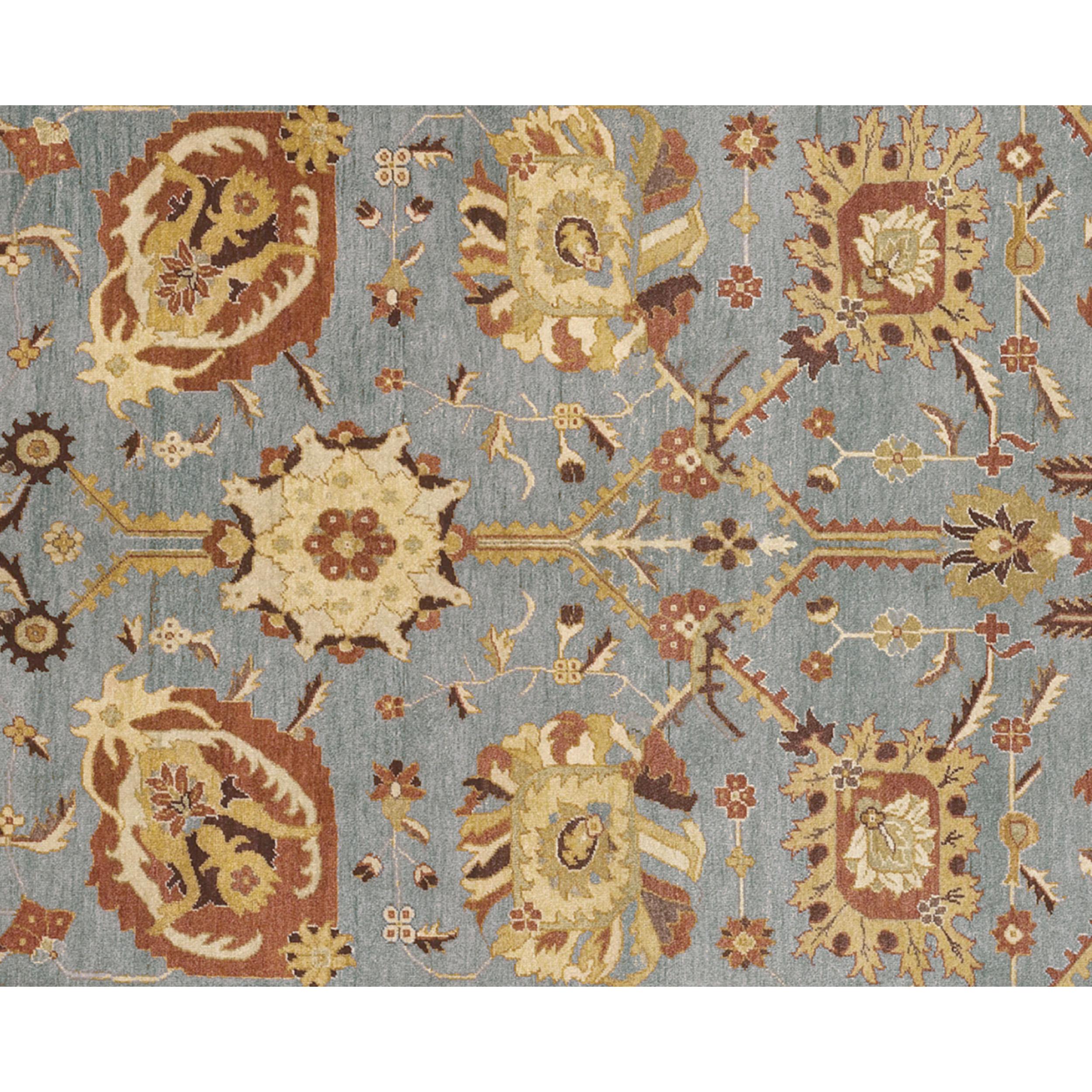 Chinese Luxury Traditional Hand-Knotted Tabriz Grey and Amber 11x18 Rug For Sale