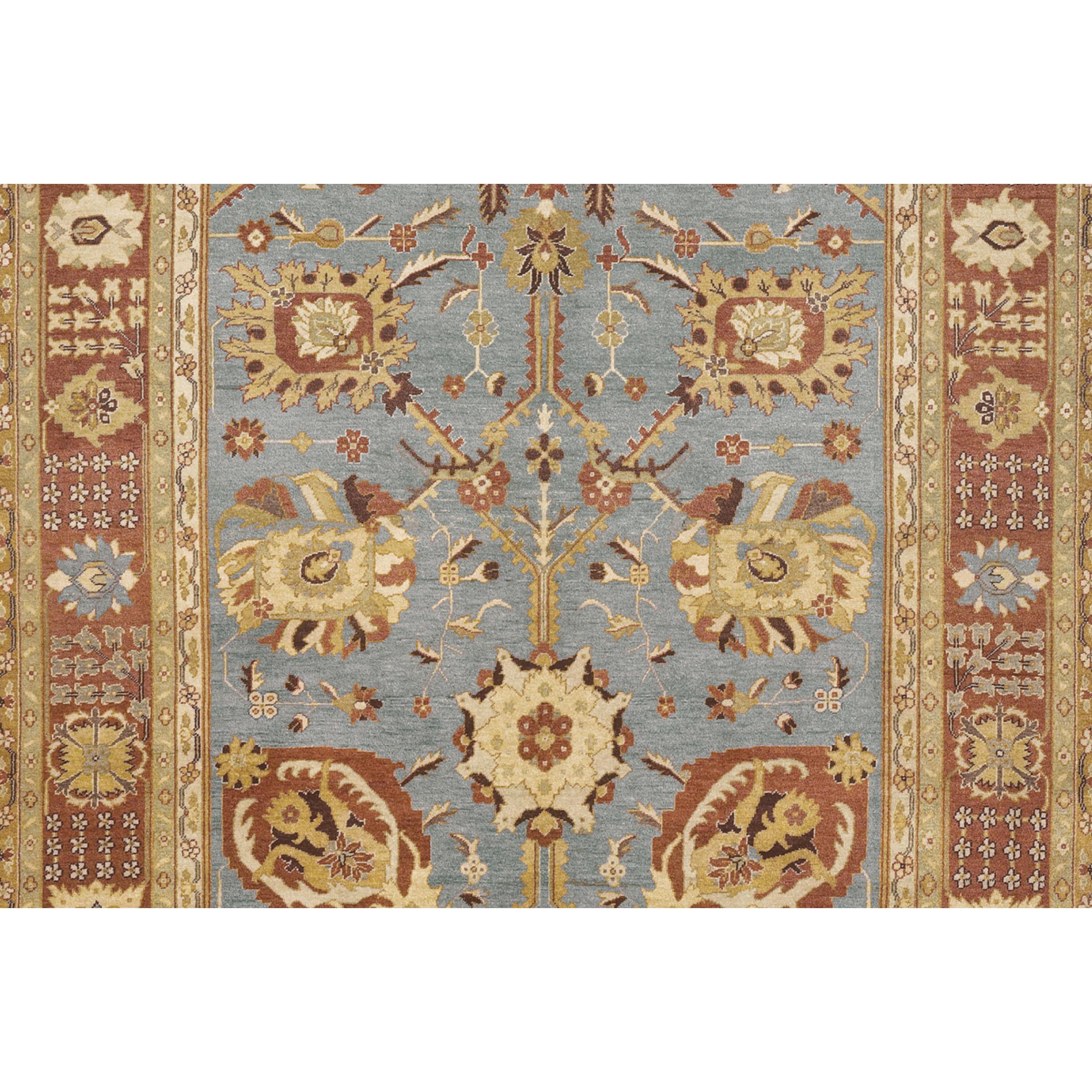 Luxuriöser traditioneller handgeknüpfter Tabriz-Teppich Grau und Bernstein 11x18 (Handgeknüpft) im Angebot