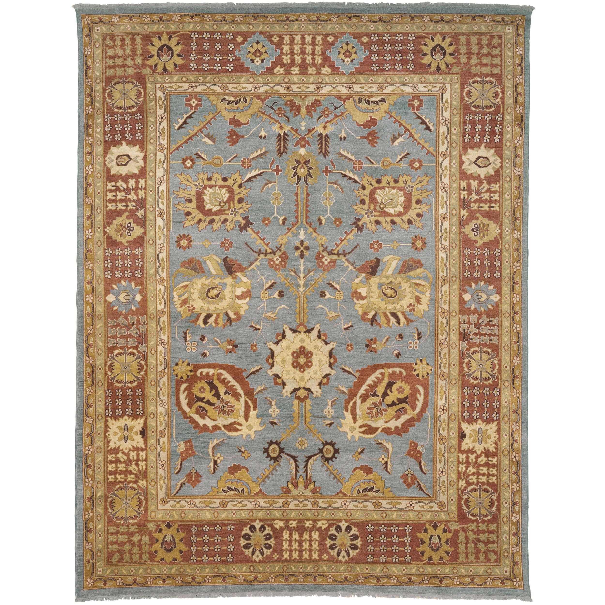 Luxury Traditional Hand-Knotted Tabriz Grey and Amber 11x18 Rug