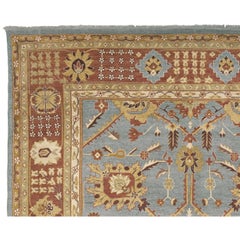 Luxury Traditional Hand-Knotted Tabriz Grey and Amber 16x28 Rug