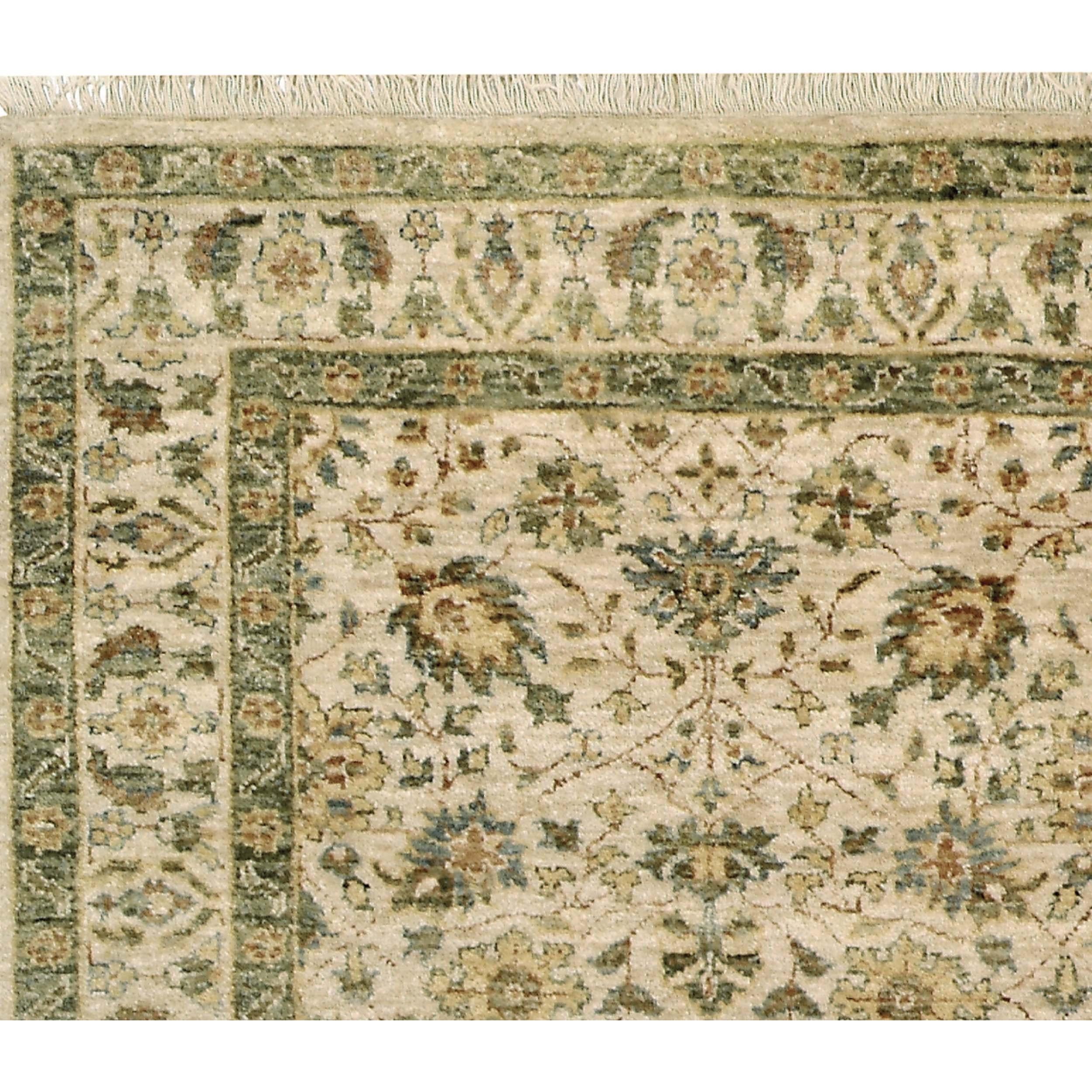 Luxuriöser traditioneller handgeknüpfter Tabriz-Teppich Elfenbein & Elfenbein 14X24 (Indisch) im Angebot