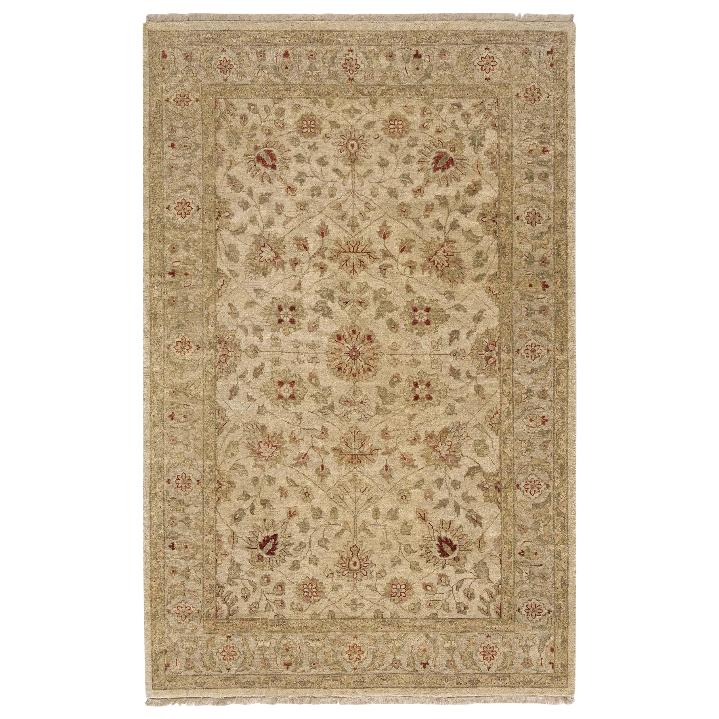 Tapis traditionnel noué à la main Tabriz Sand & Beige 12x18