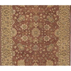 Luxuriöser traditioneller handgeknüpfter Tabriz Sienna & Gold 12x18 Teppich