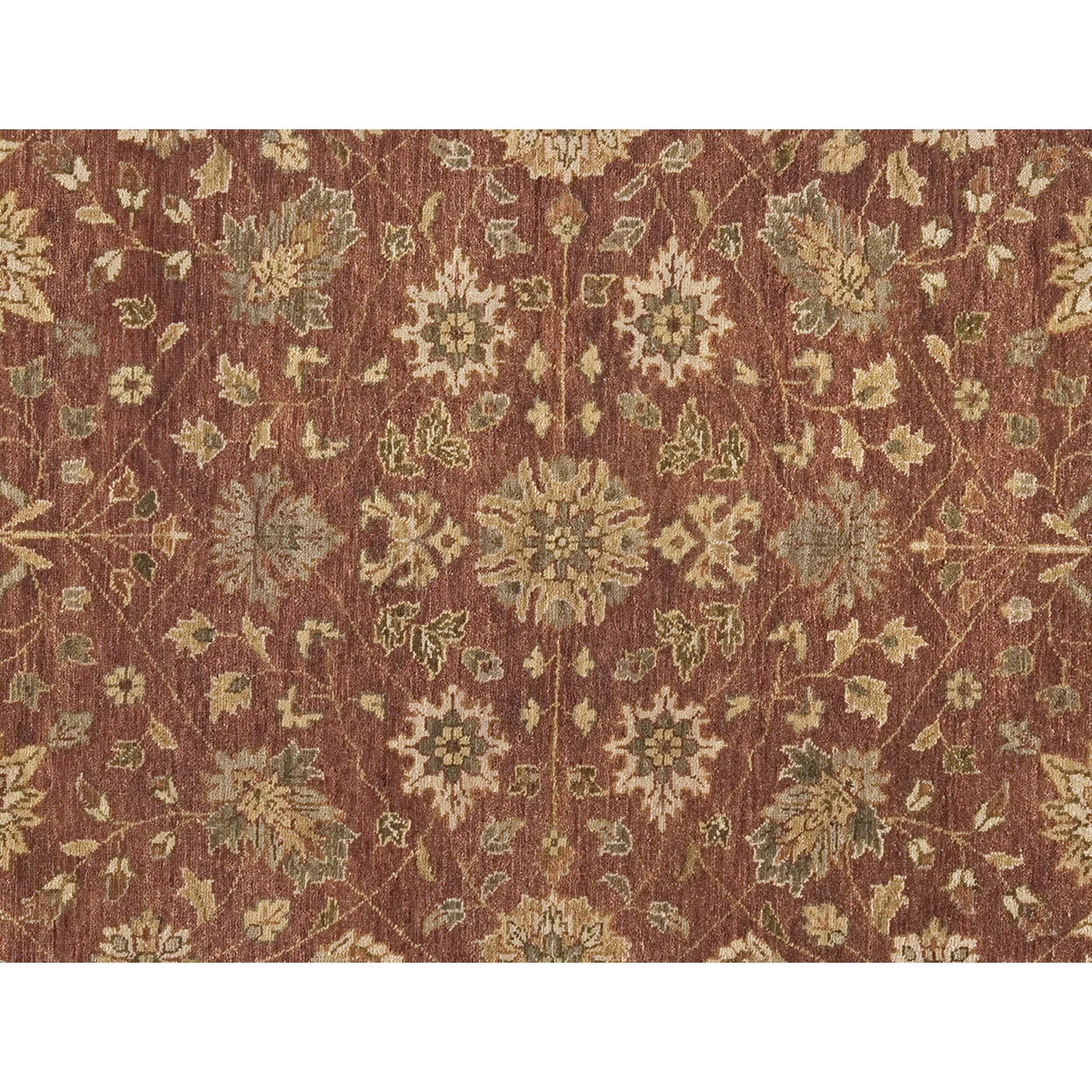 Indian Luxury Traditional Hand-Knotted Tabriz Sienna & Gold 12x18 Rug For Sale
