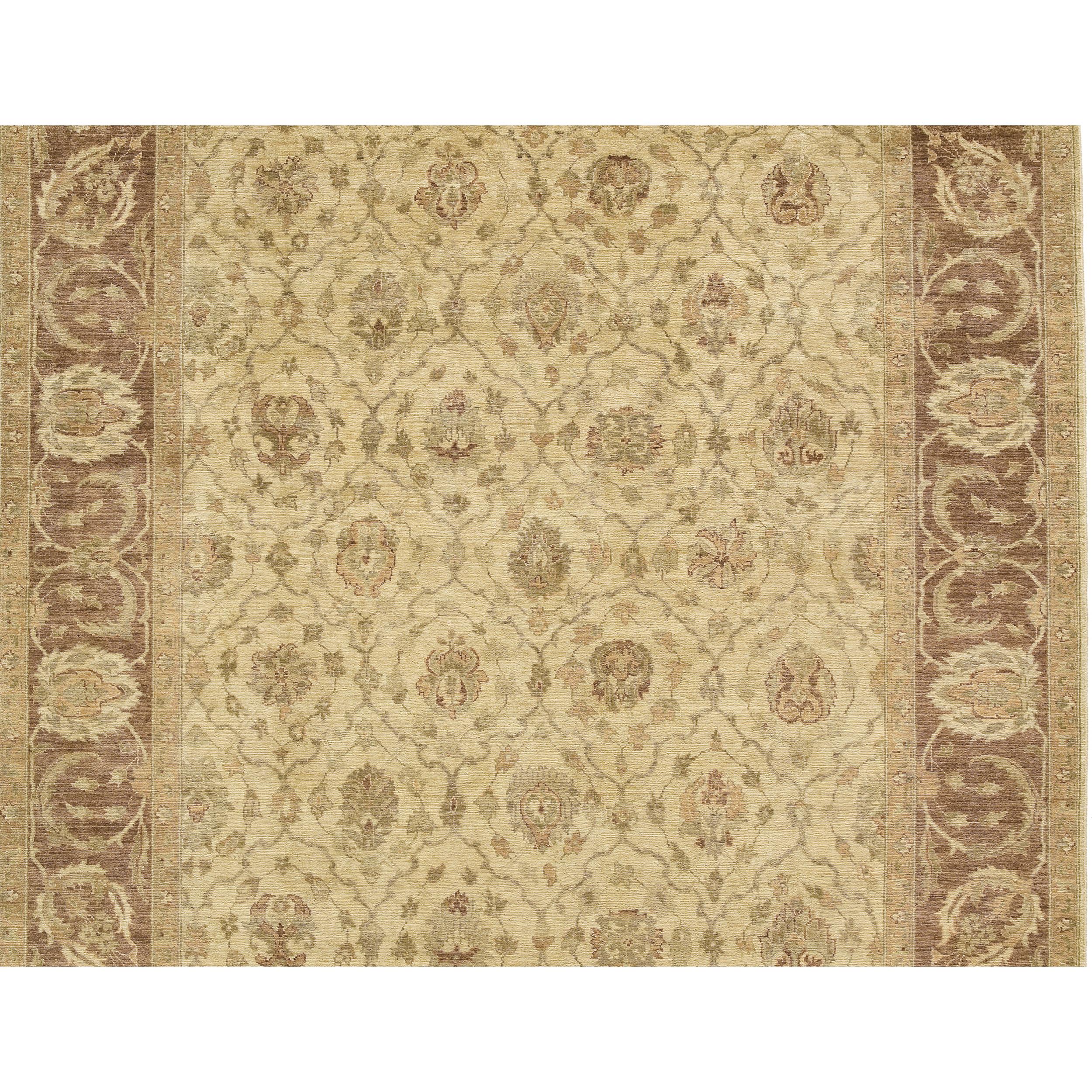 Luxury Traditional Hand-Knotted Tafresh Cream & Birch 12x24 Rug In New Condition For Sale In Secaucus, NJ