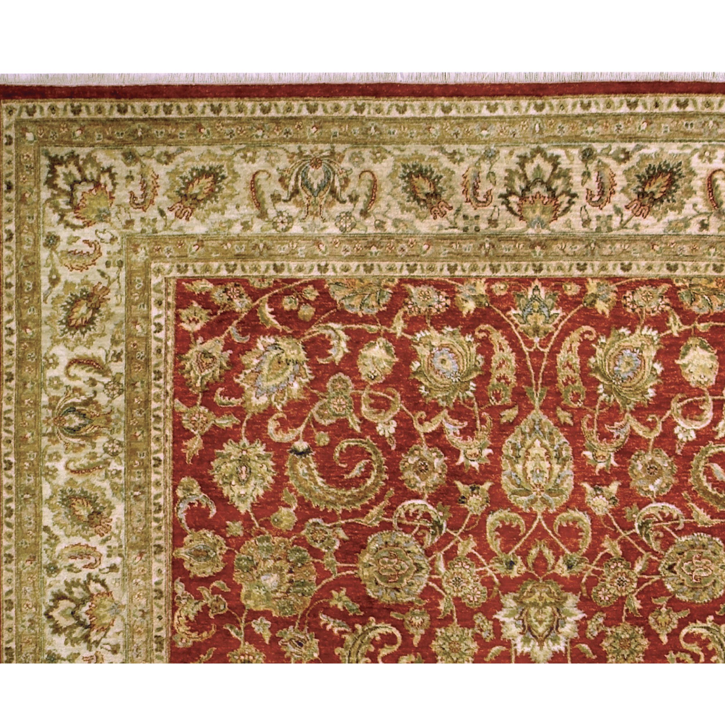Meticulously crafted, this rug employs the most intricate traditional weaving techniques in India, guided by the expertise of skilled artisans. Each rug is a labor of love, with handweavers dedicating countless hours to knot-by-knot, bringing the