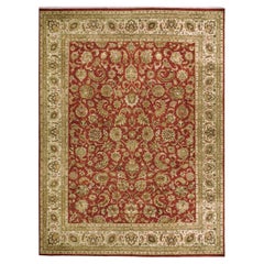 Luxury Traditional Hand-Knotted Tomato/Cream 12x24 Rug