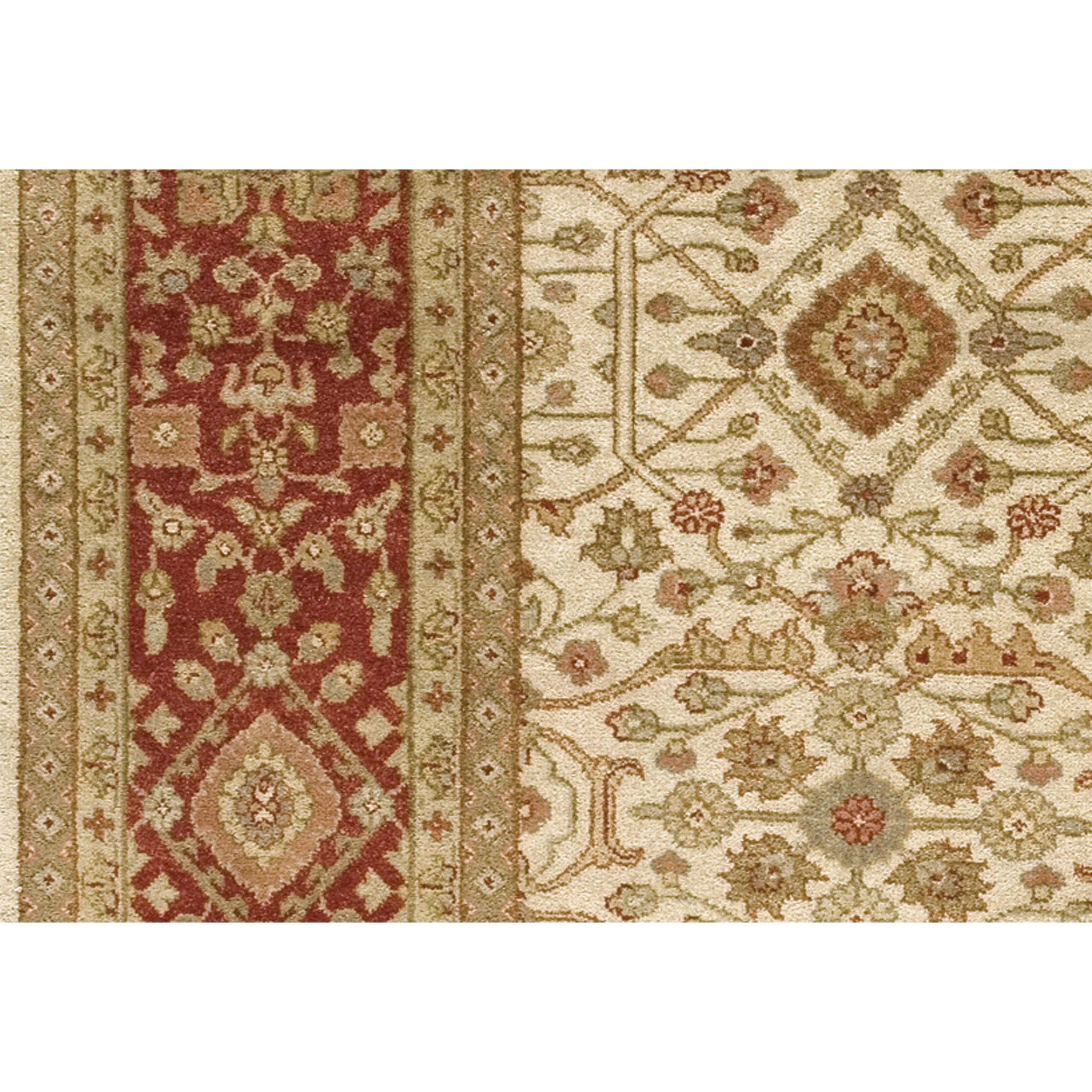 Luxury Traditional Hand-Knotted Ziegler Ivory & Brick 11x19 Rug In New Condition For Sale In Secaucus, NJ