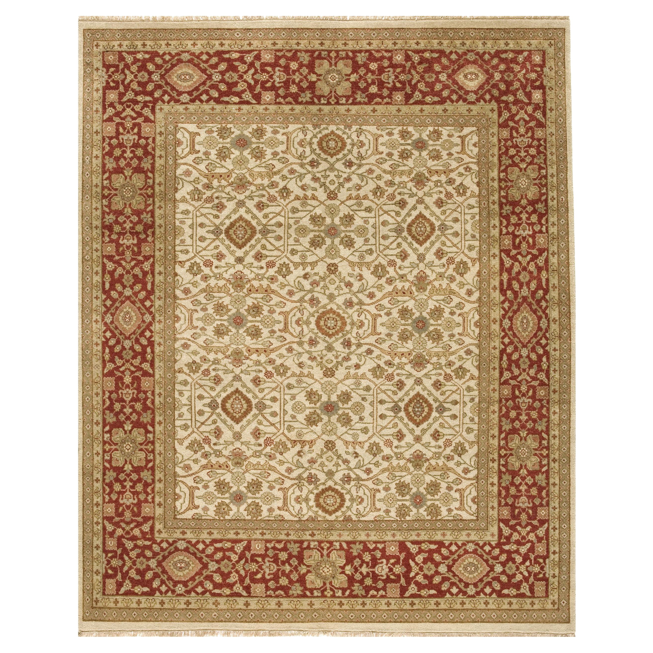 Luxuriöser traditioneller handgeknüpfter Ziegler Elfenbein & Ziegelstein 12x22 Teppich