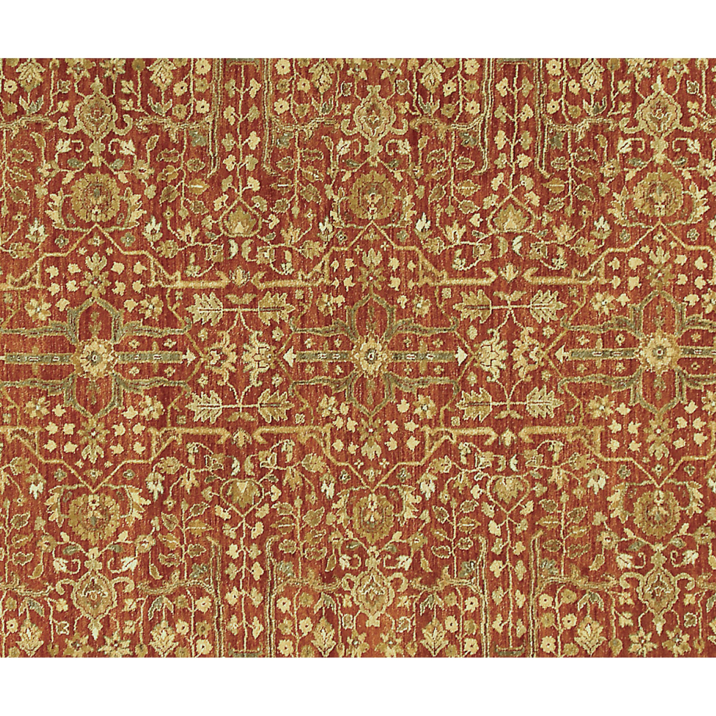Agra Luxury Traditional Hand-Knotted Ziegler Rust/Gold 10x14 Rug For Sale