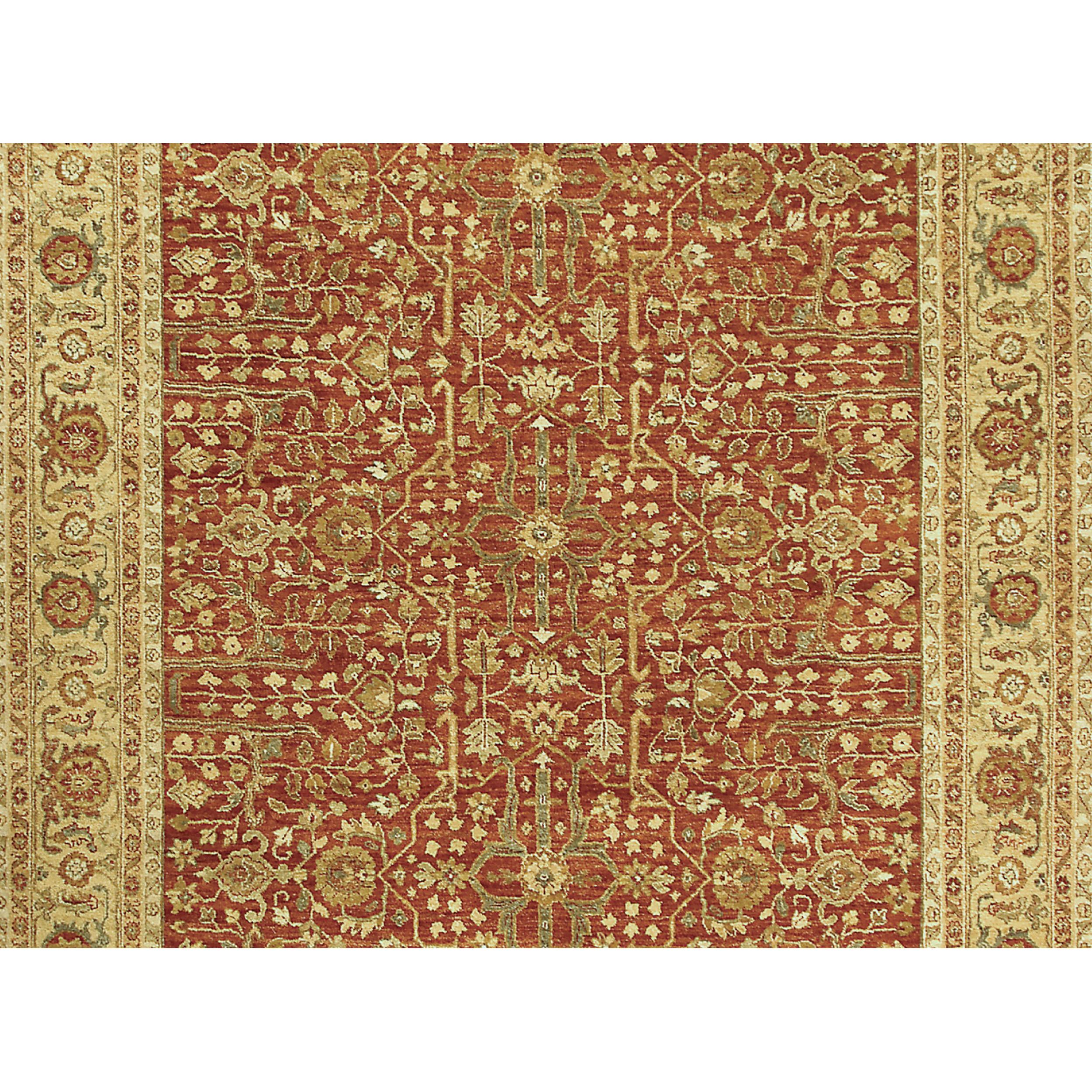 Indian Luxury Traditional Hand-Knotted Ziegler Rust/Gold 10x14 Rug For Sale