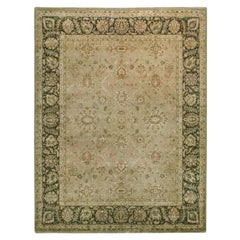 Luxury Traditional Hand-Knotted Ziegler Taupe and Chestnut 10x14 Rug