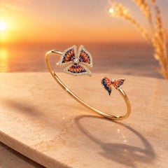 Lujosa Pulsera Trinity Sunset de Oro de 18 Kilates con Diamantes