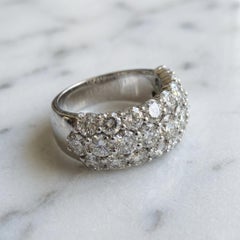Luxury Triple Row Pavé Diamond Ring in 18k White Gold