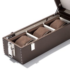 Luxuriöse Dreifach-Uhrenbox Brown oder Blue oder Redwine