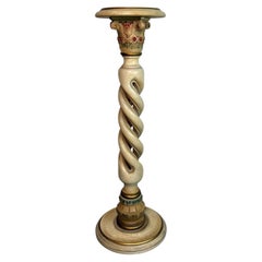 Luxury Venetian Style Twisted Column Pedestal Stand with Hand-Painted Details