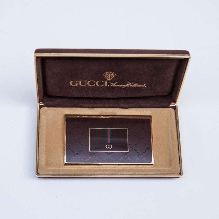 Luxury Vintage Gucci Business Card Holder Box 1970 At 1stdibs