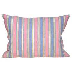 Luxury Vintage Irish Linen Pillow by Katie Larmour Couture Cushions Blue Pink