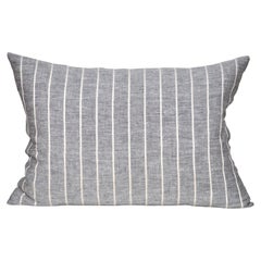 Luxury Vintage Irish Linen Pillow by Katie Larmour Couture Cushions Navy Grey