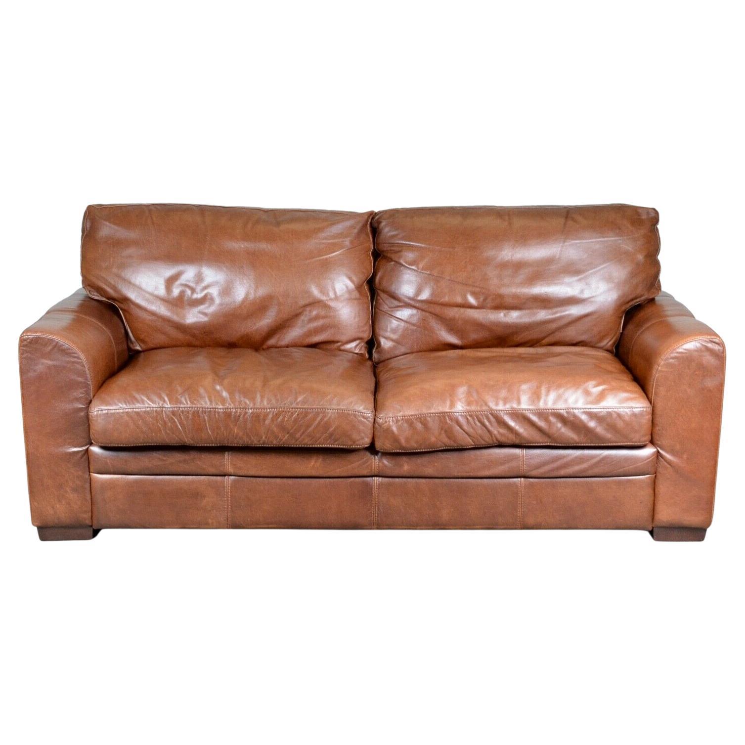 LUXURY VIVA ITALIAN DESIGNER TAN LEATHER 3 SEATER SOFA ARMCHAiR  ALSO AVAILABLE For Sale