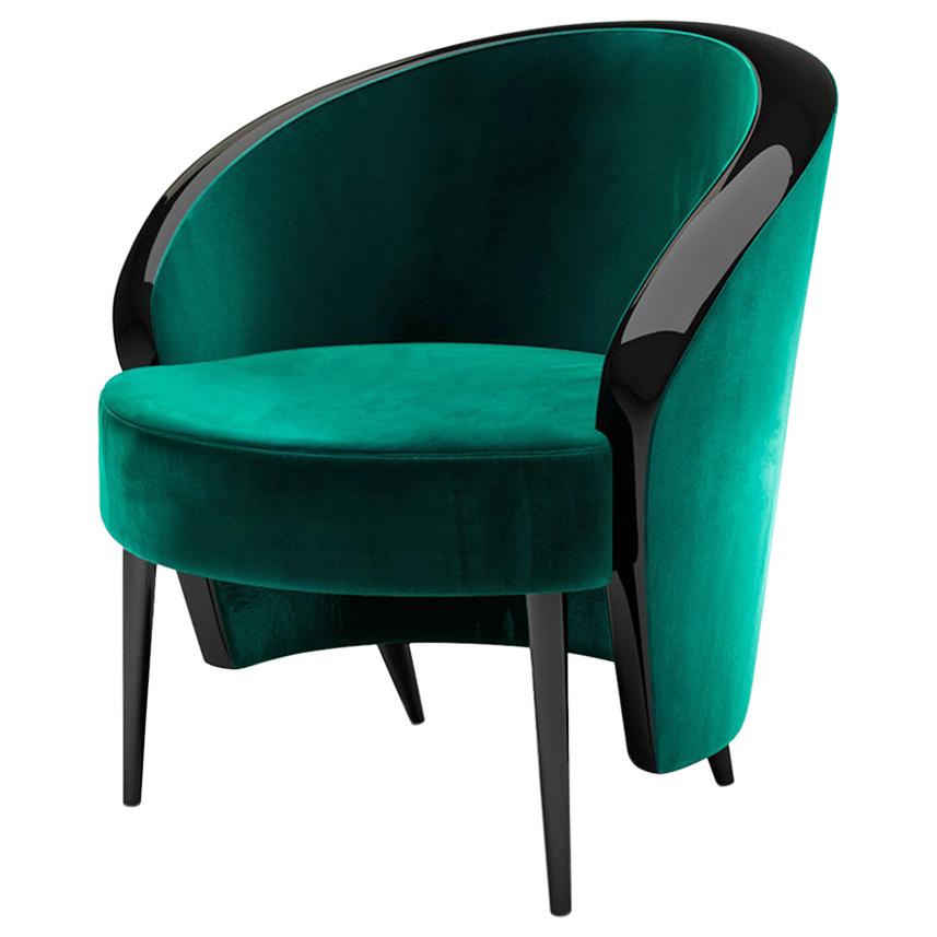 Luxury "Waldorf Astoria" Contemporary Art Deco Velvet Upholstered Club Armchair
