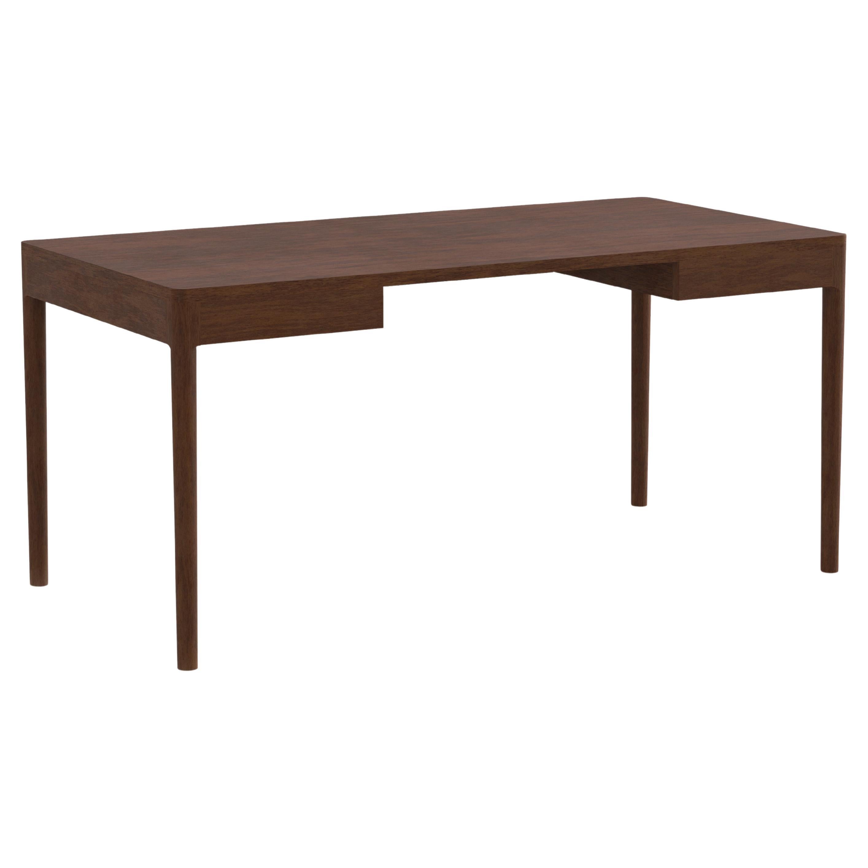 Escritorio de trabajo moderno y minimalista de madera de nogal
