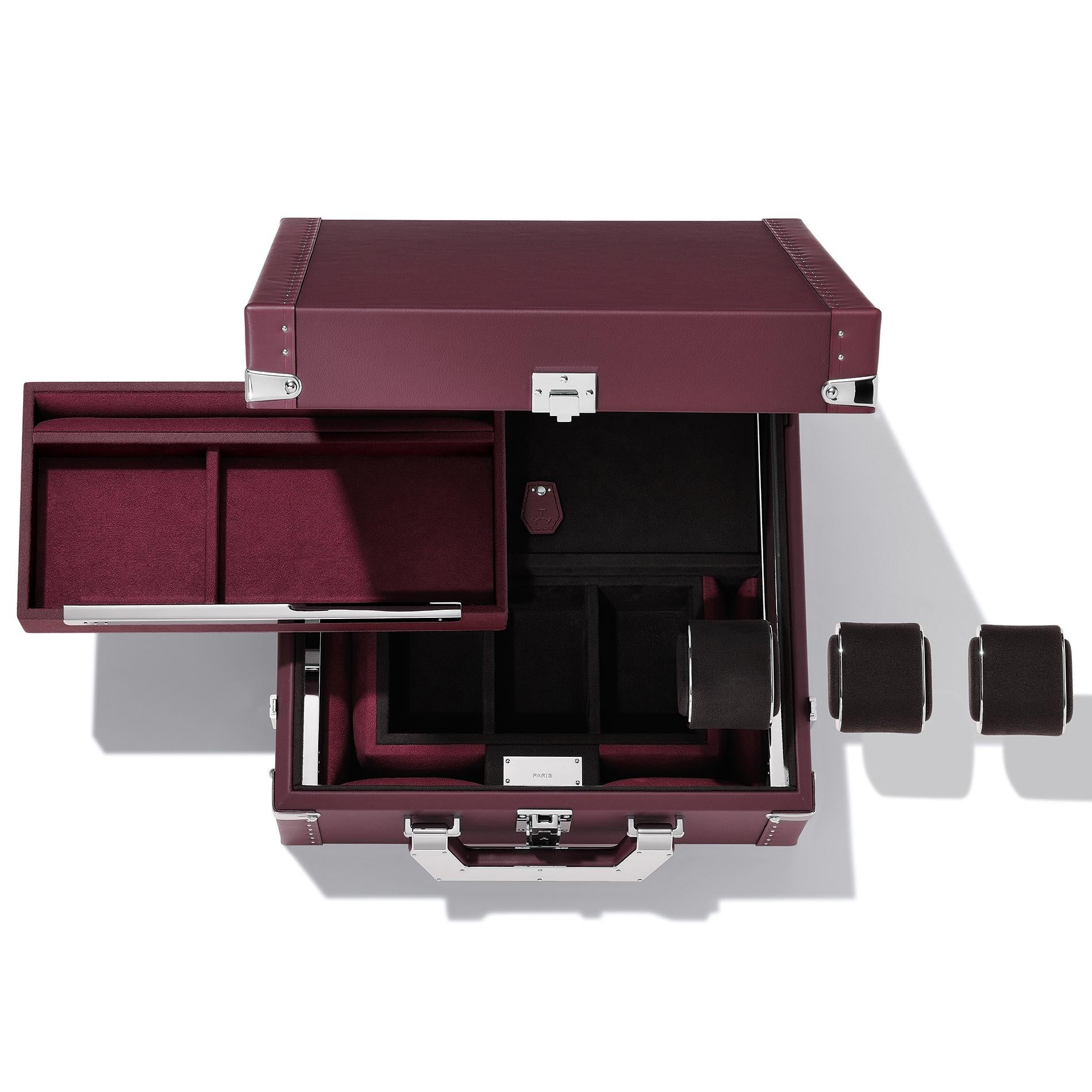 Valise Luxury Watch Blue ou Redwine en vente 2