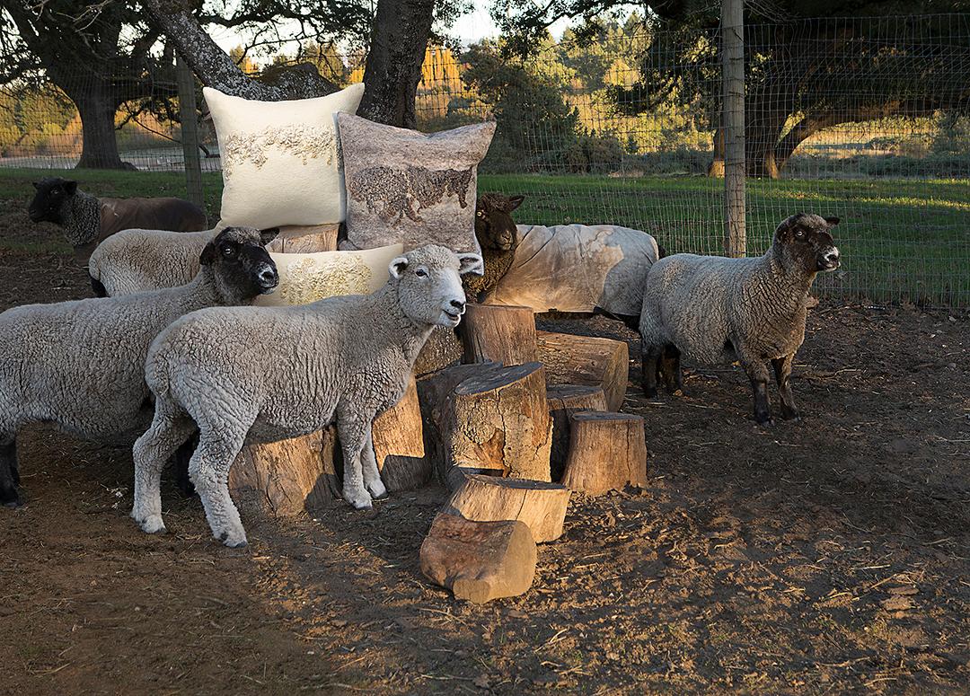 Luxus-Kissen aus luxuriöser Wolle Wensleydale, klein - Heritage Sheep Collection (amerikanisch) im Angebot