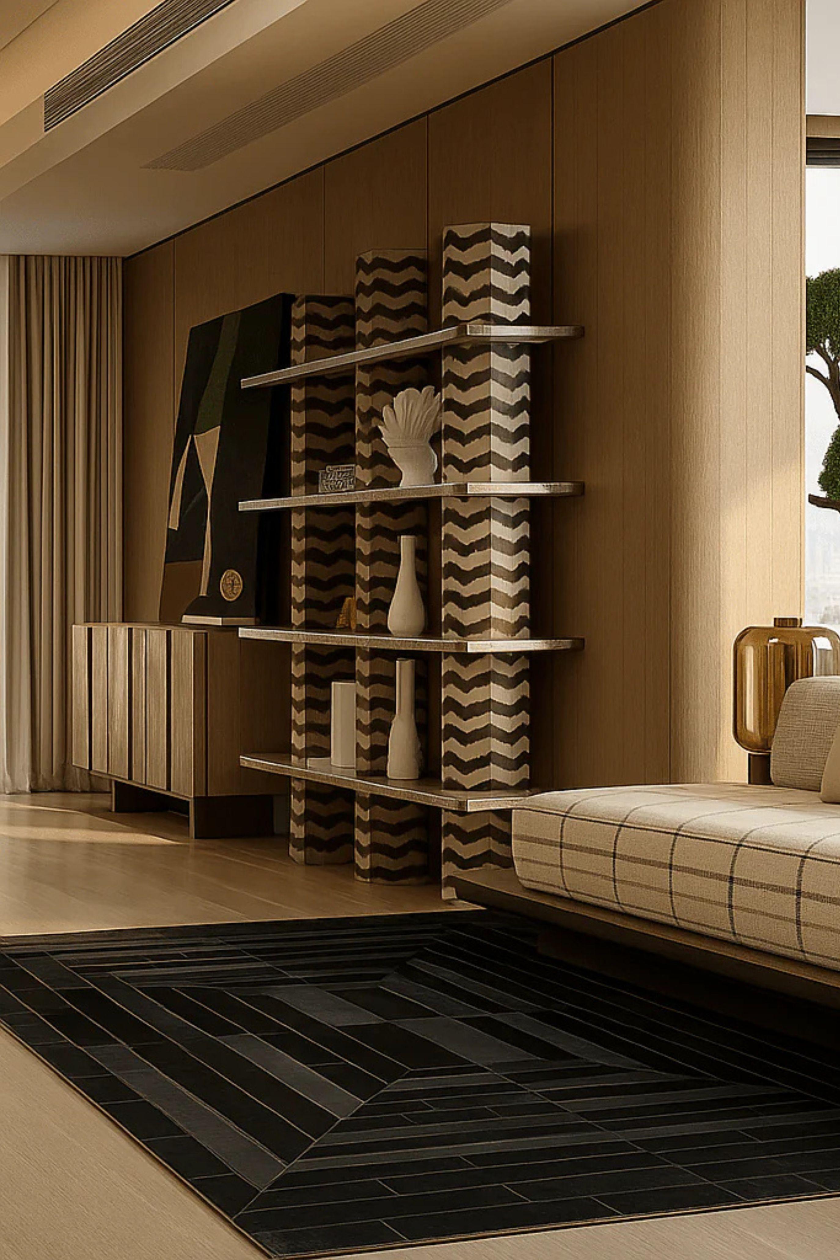 Alcalá is a luxurious handmade cowhide rug in brown chocolate color, crafted to add elegance and versatility to any space. With its 6 x 8 ft dimensions, it fits perfectly into both modern and contemporary interiors, offering a neutral yet