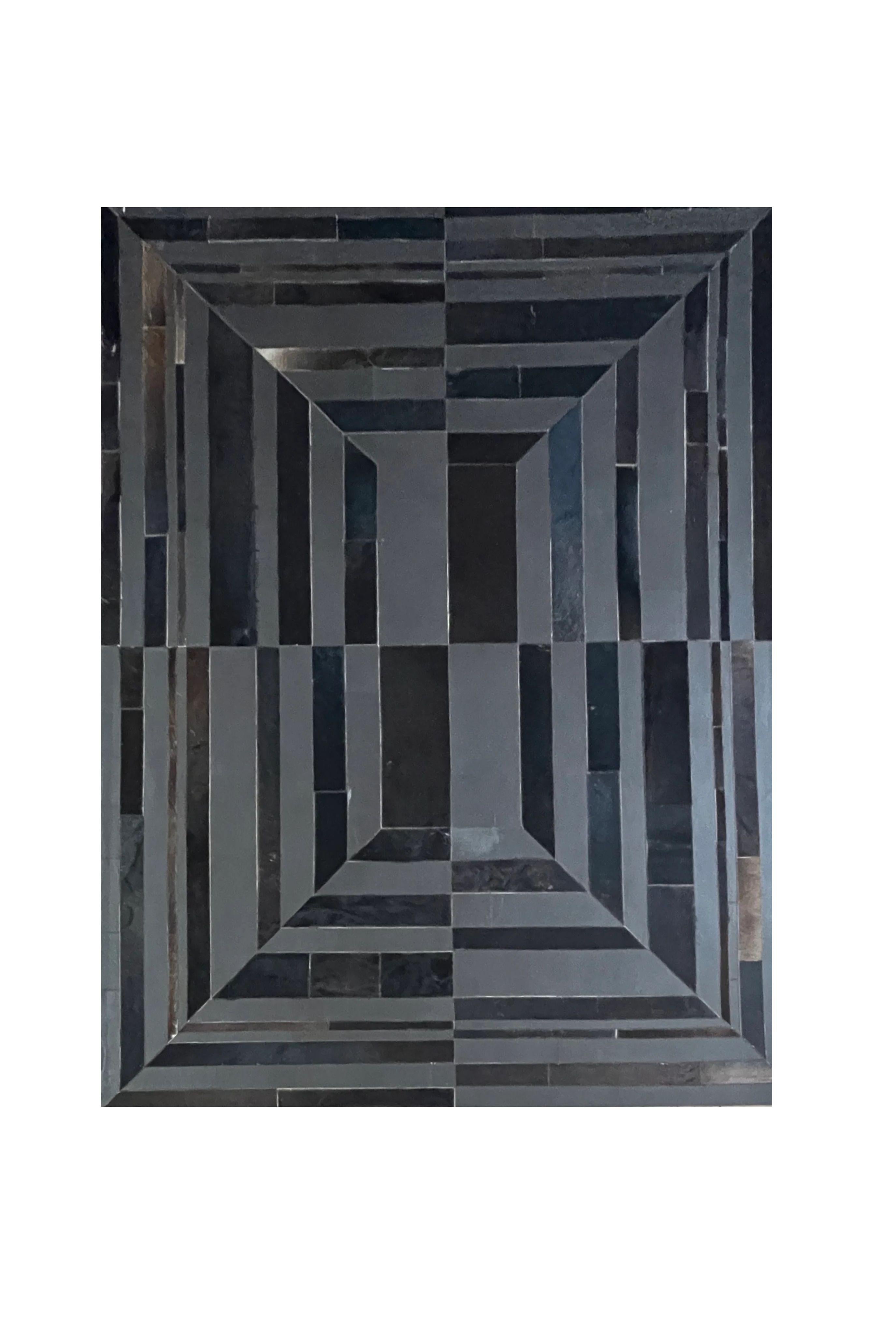Hand-Crafted Luxury You Don’t Need to Explain  6 x 8 Ft Leather Handmade Rug  Alcalá Design For Sale
