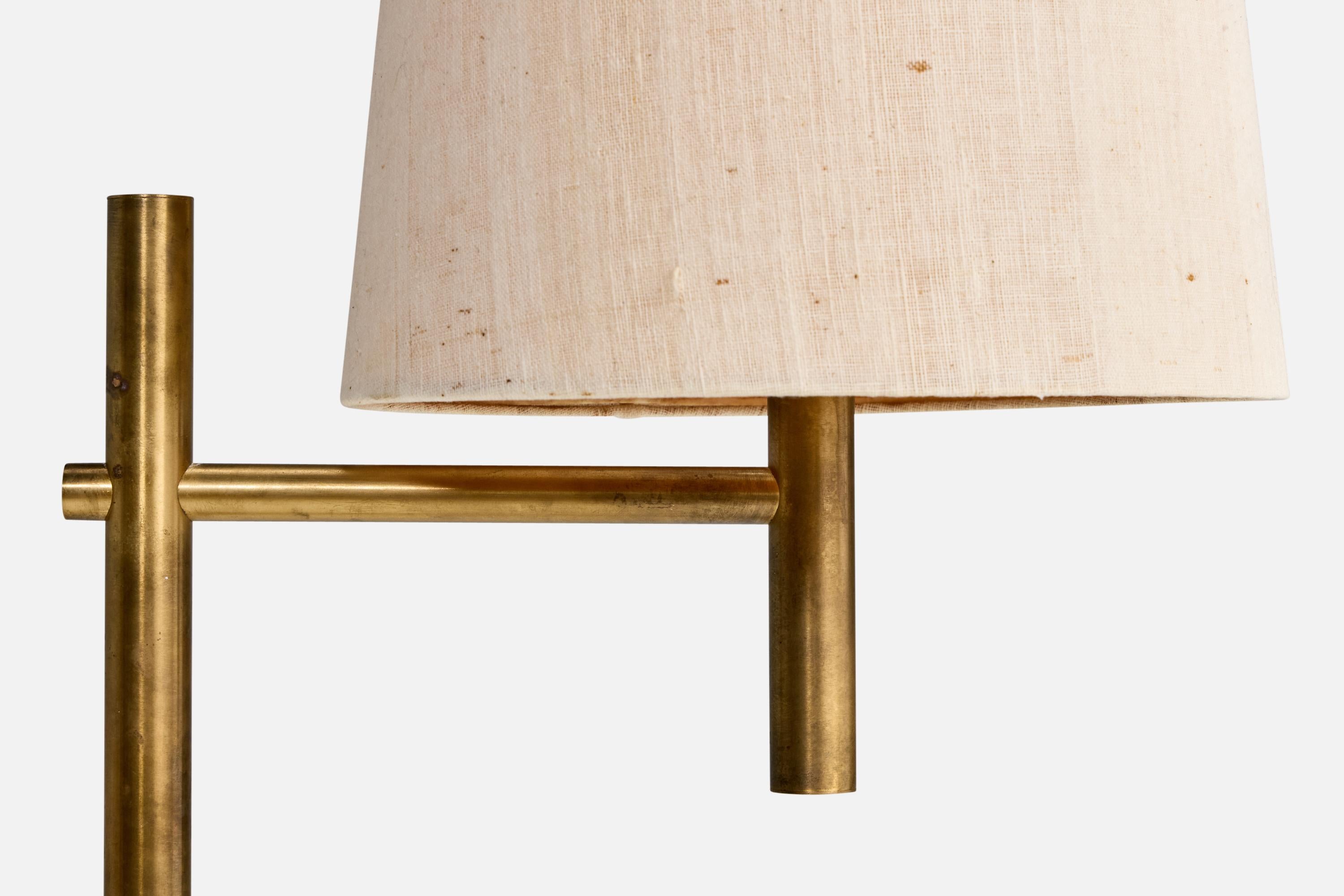Fin du 20e siècle Luxus, lampadaires, laiton, acrylique, tissu, Suède, 1970 en vente