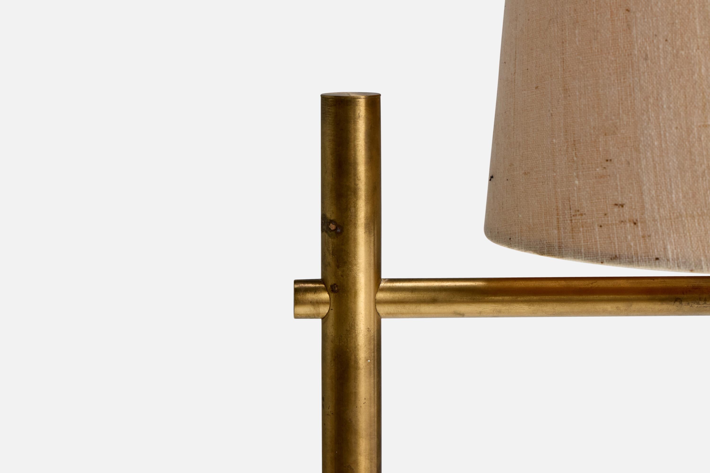 Laiton Luxus, lampadaires, laiton, acrylique, tissu, Suède, 1970 en vente