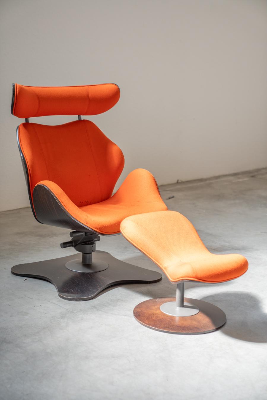 Luxus Vintage Lounge chair & hocker TOK by Toshiyuki for Stokke Norway, 			1990s 11