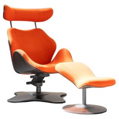 Luxus Vintage Lounge chair & hocker TOK by Toshiyuki for Stokke Norway, 1990s