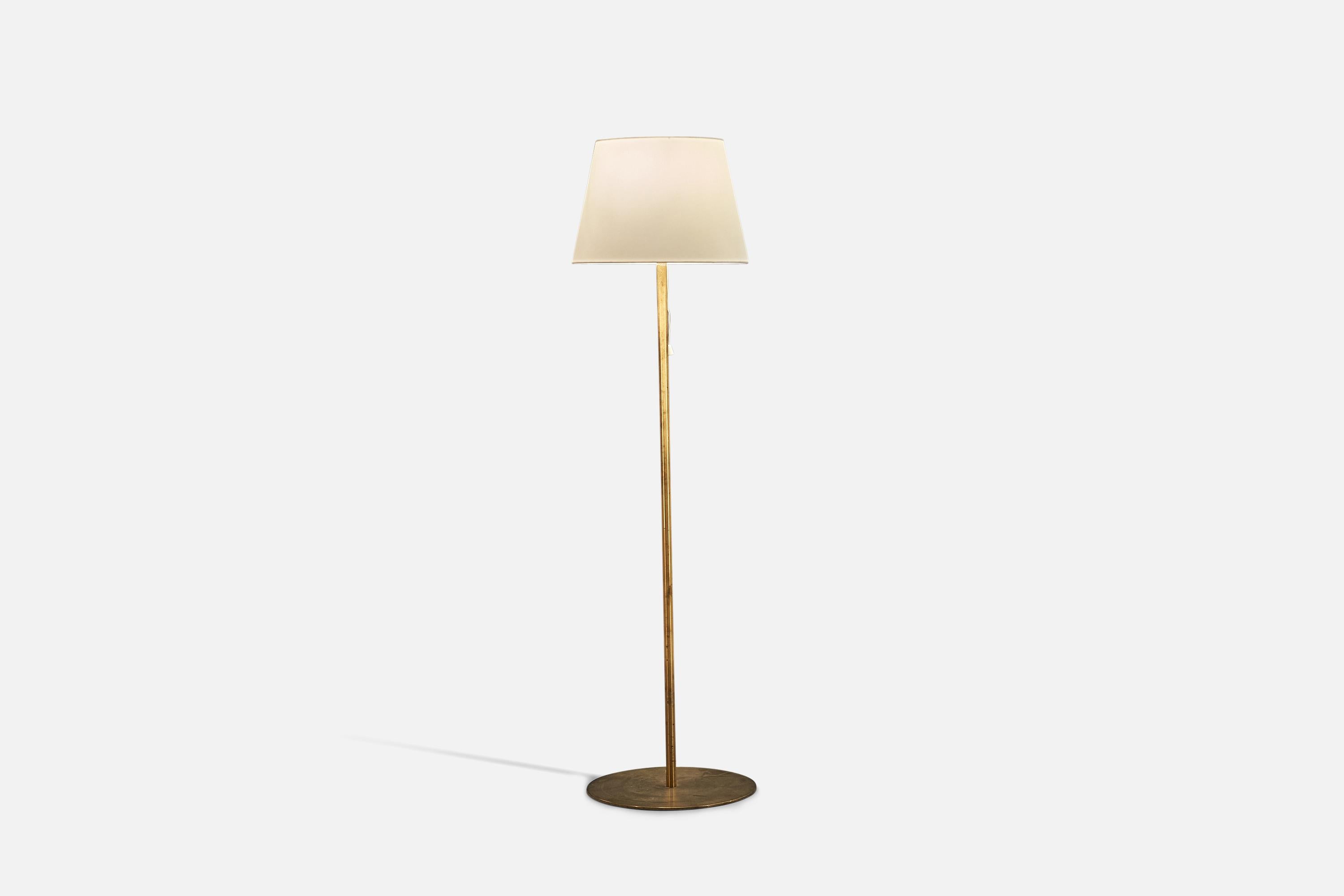 Swedish Luxus Vittsjö, Floor Lamp, Brass, Sweden, 1960s For Sale