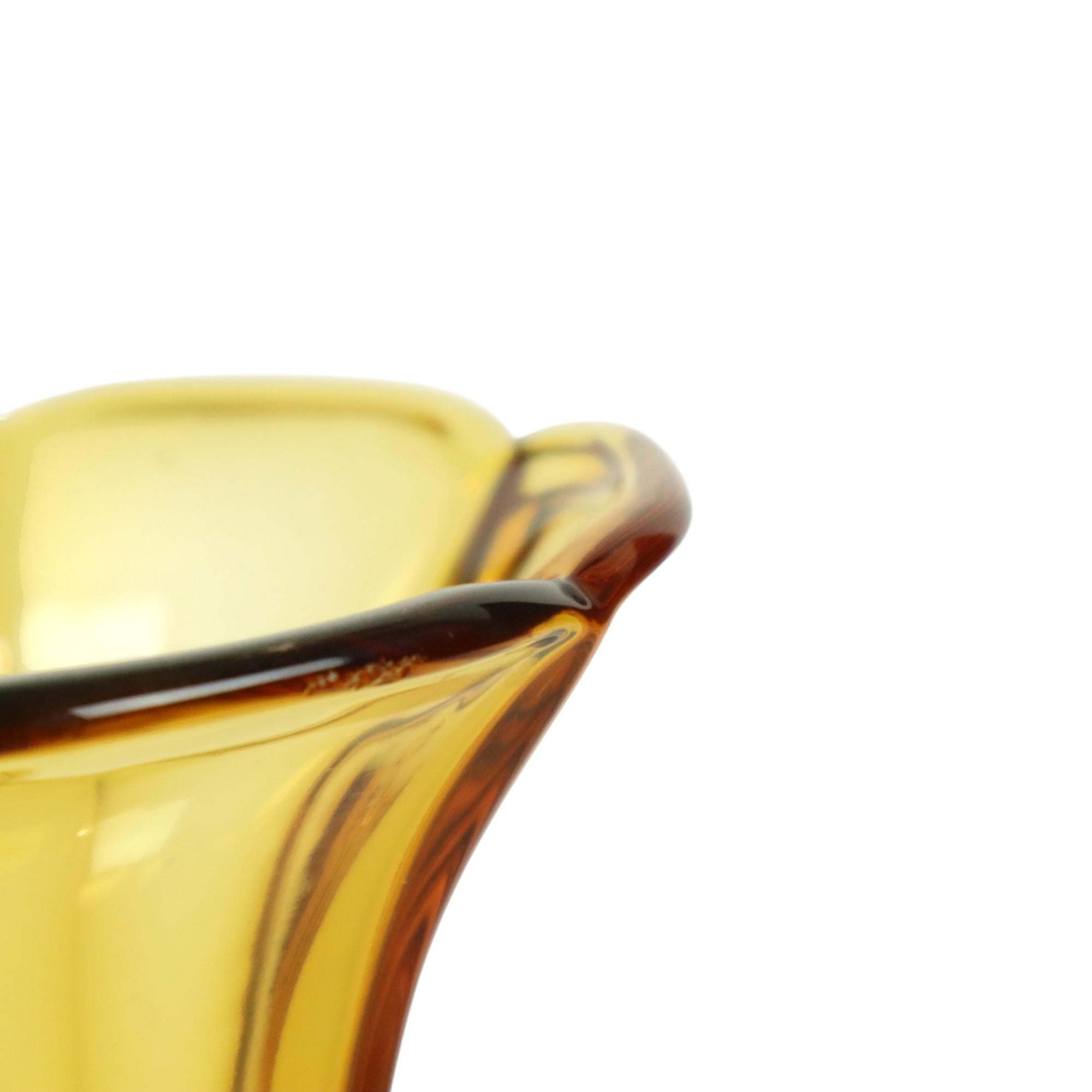 Vaso Luxval Ambra Américain 1935 Val Saint Lambert Art Deco in vendita 4