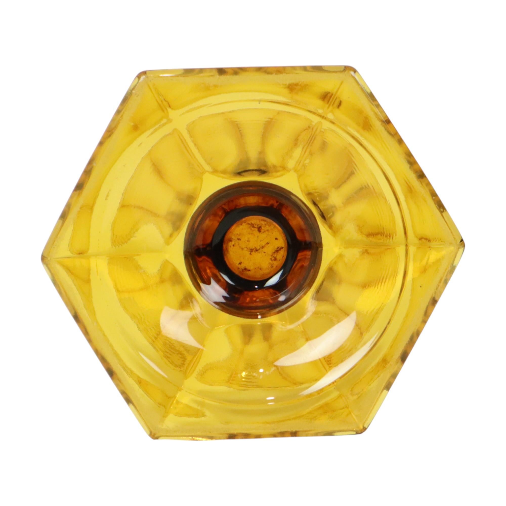 Vetro Vaso Luxval Ambra Américain 1935 Val Saint Lambert Art Deco in vendita