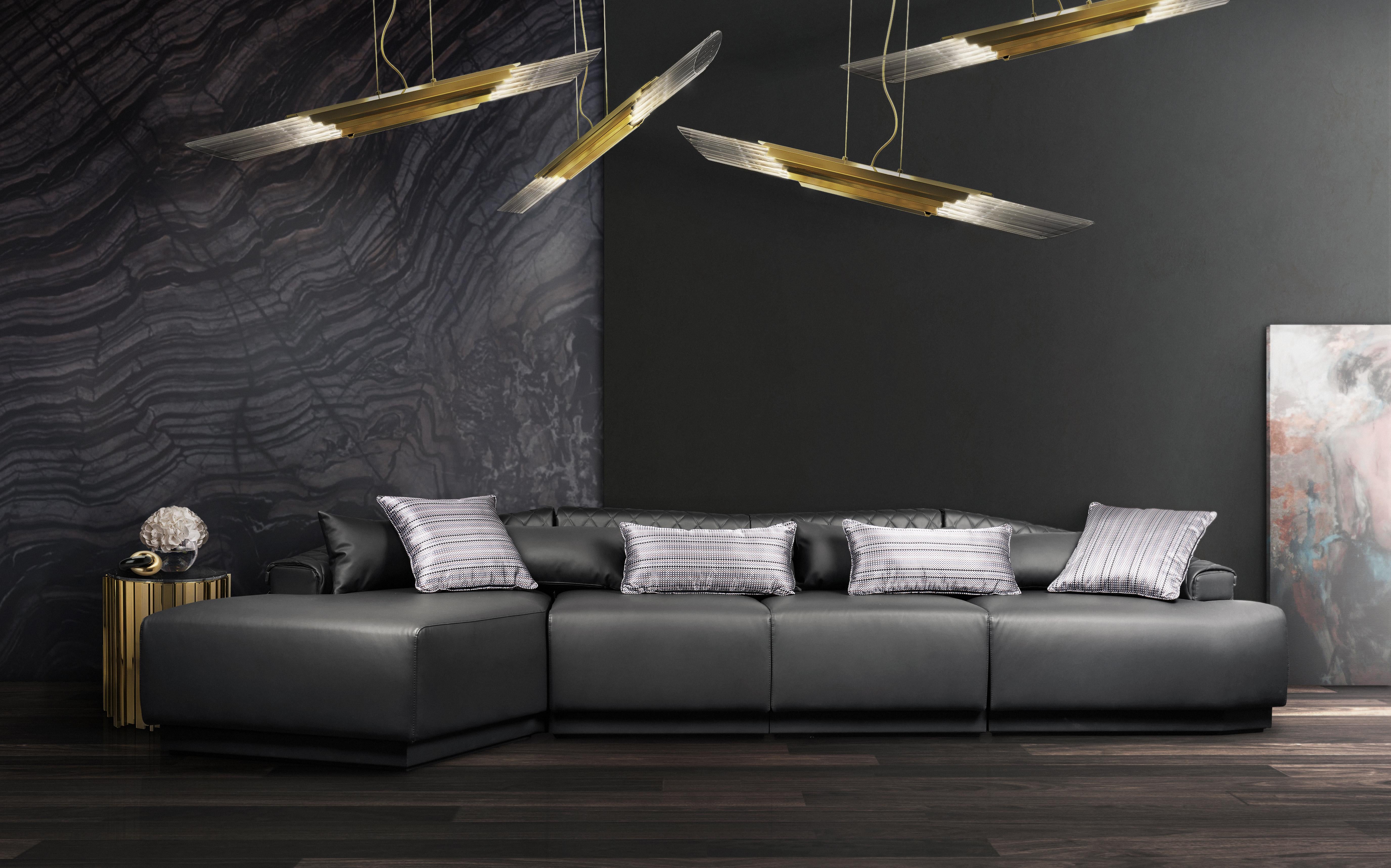 Sofa vonuis aus grauem synthetischem Leder mit gesteppter Rückenlehne und Holzsockel im Angebot 12