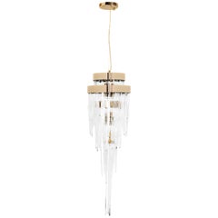 Babel Pendant Light in Brass and Crystal Glass