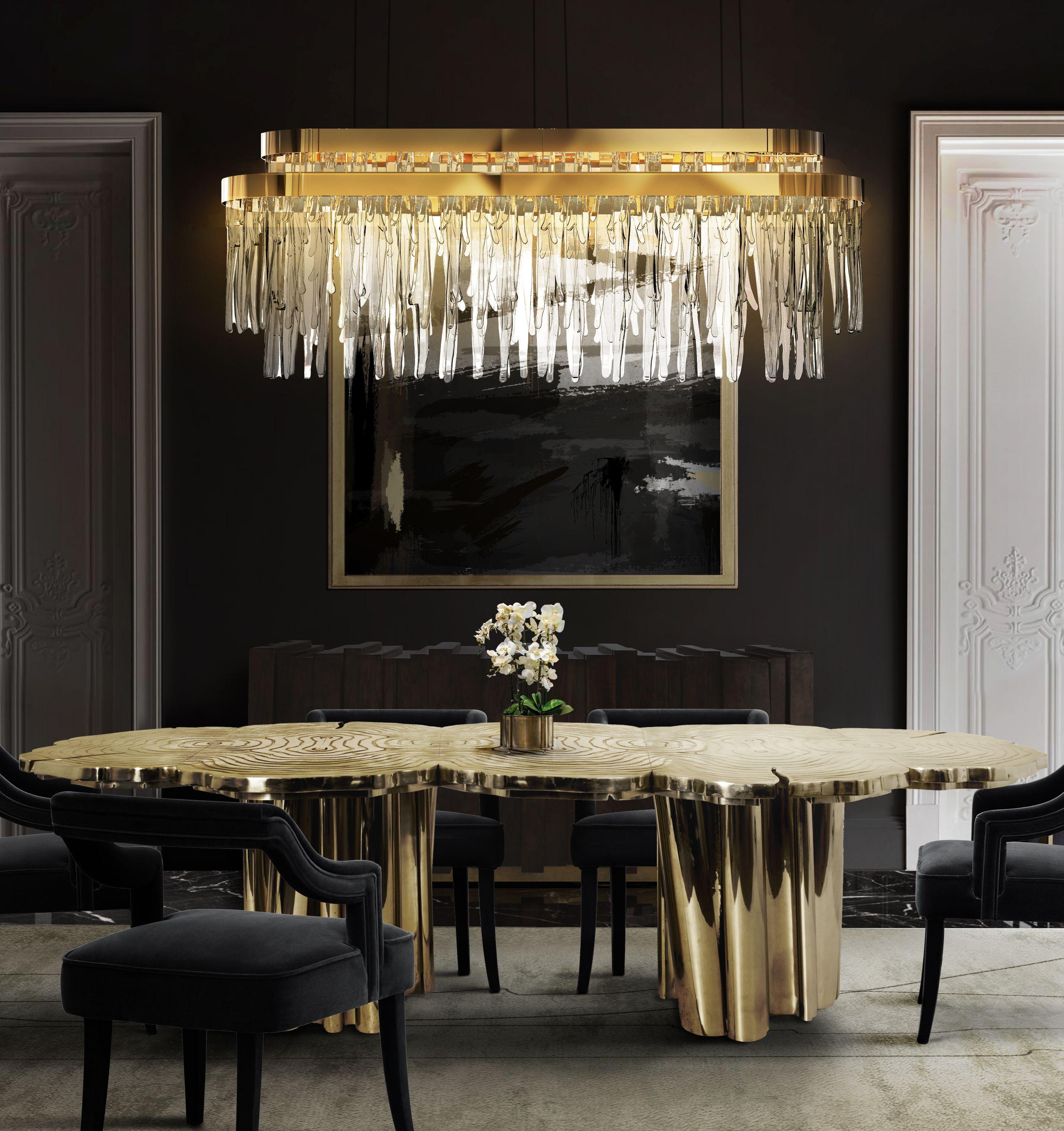 Portuguese Luxxu's Babel Snooker Chandelier in Gold-Plated Brass with Crystal Glass Details For Sale