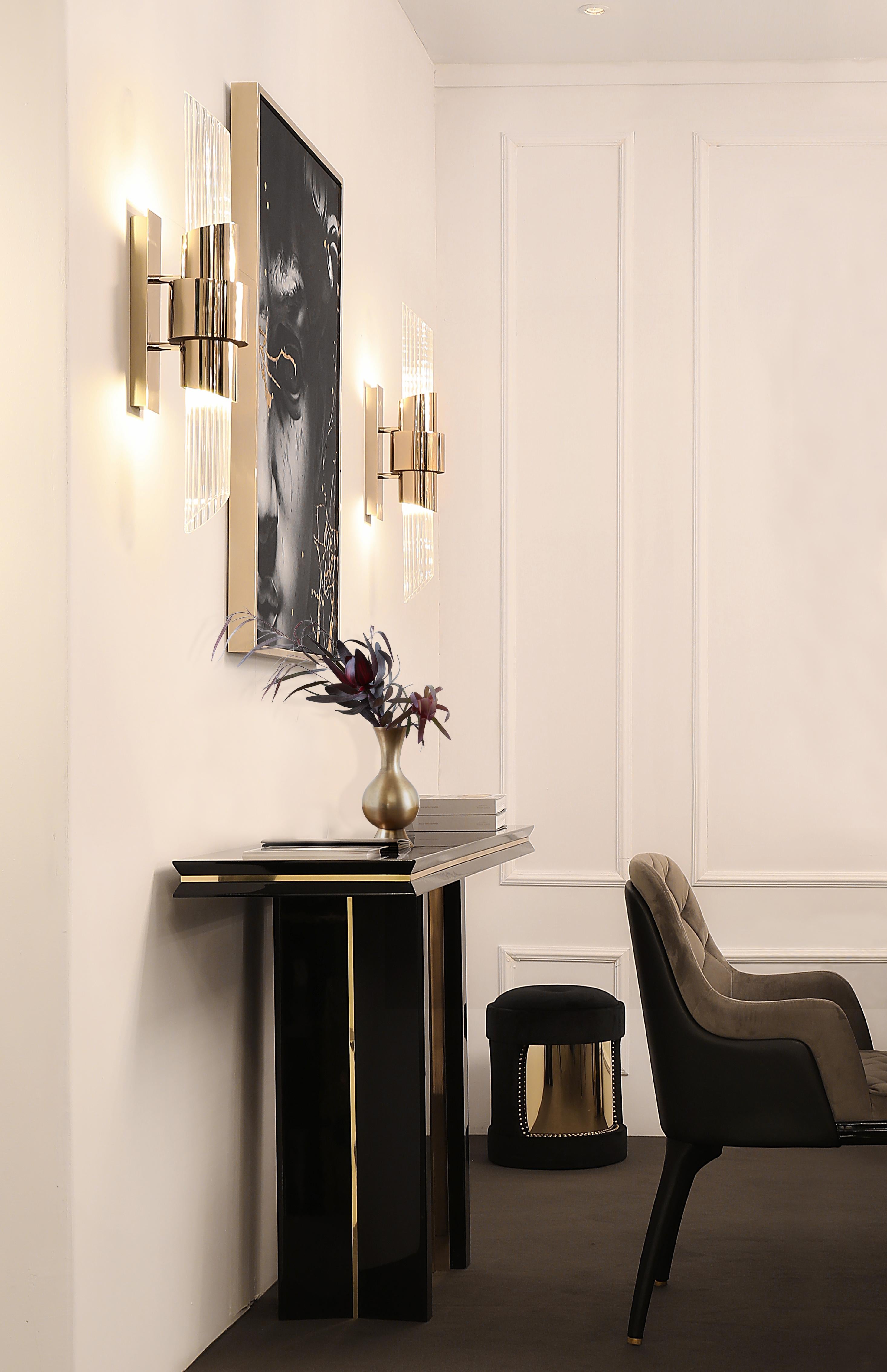 black and gold console table