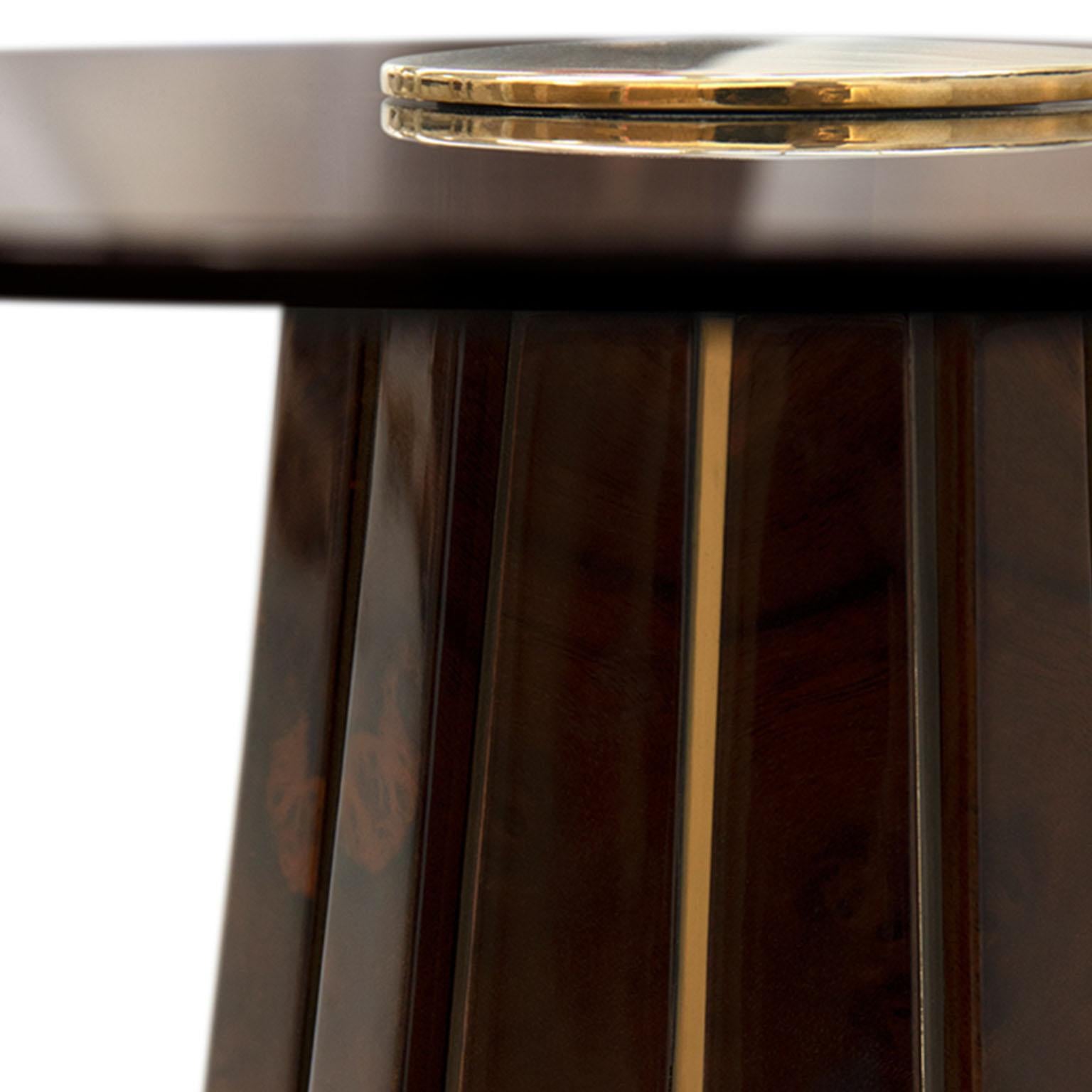 Darian II Side Table in Black Lacquer Wood with Smoked Glass Top For Sale 1