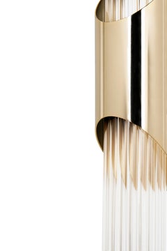 Luxxu Draycott I Sconce in Brass with Crystal Glass Flute
