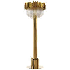 Luxxu Empire Floor Light in Gold-Plated Brass and Crystal Glass