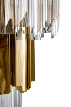 Luxxu Empire Pendant Light in Brass with Crystal Glass Details