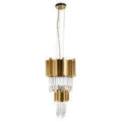 Luxxu Empire Pendant Light in Brass with Crystal Glass Details