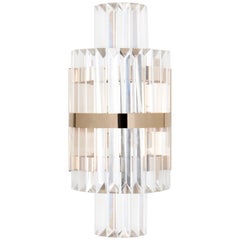 Liberty I Sconce in Crystal Glass with Brass Detail